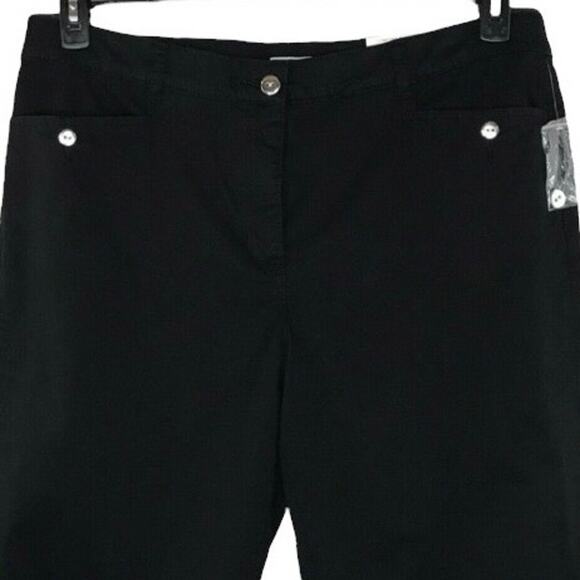 Karen Scott SZ 6 Capris Comfort Waist Zip-Fly Pockets Stretch Mid-Rise Black New - Picture 3 of 10